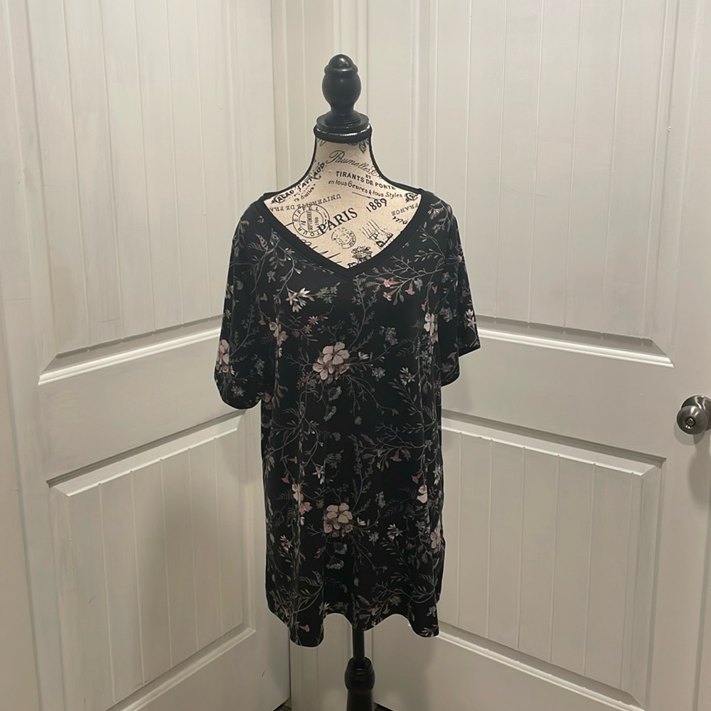 LulaRoe 3XL Black with Lavender Floral